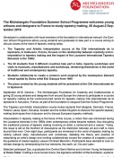 Summer School Michelangelo Foundation - press release ENGL